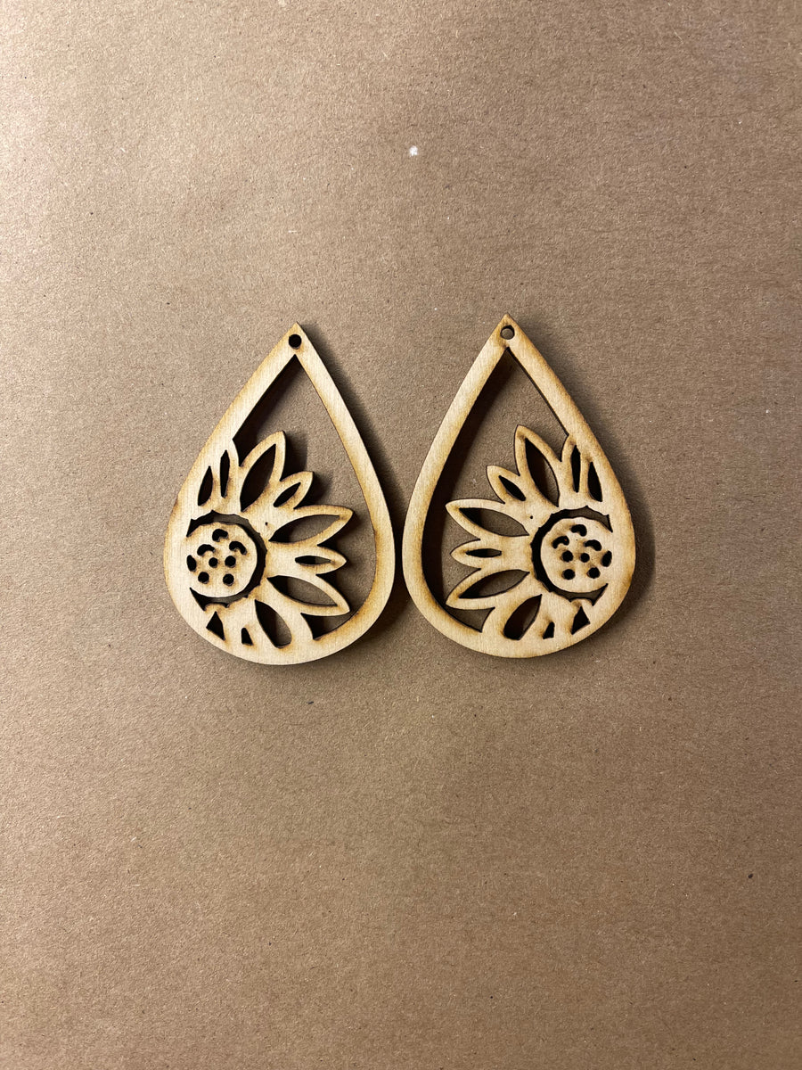 20 Unfinished Wood Cutouts 2 Earring Earrings Jewelry Solid