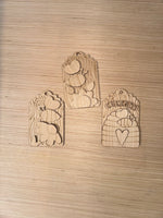 Bee Themed Tag Set Unfinished Wood Blank. DIY wood cutout. Diy painting blank.