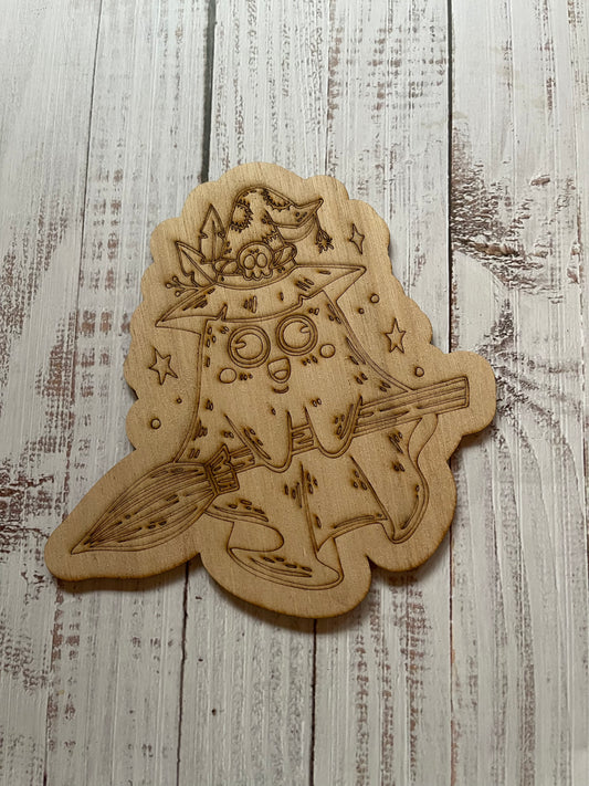 Ghost Cute Spooky Boo Wood Plaque. DIY wood cutout. Unfinished laser cut wood blank. Wood blanks.