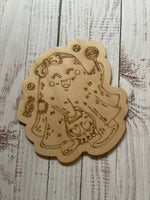 Ghost Cute Spooky Boo Wood Plaque. DIY wood cutout. Unfinished laser cut wood blank. Wood blanks.