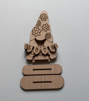 Girl Gnome Shelf sitter. Unfinished wood cutout.