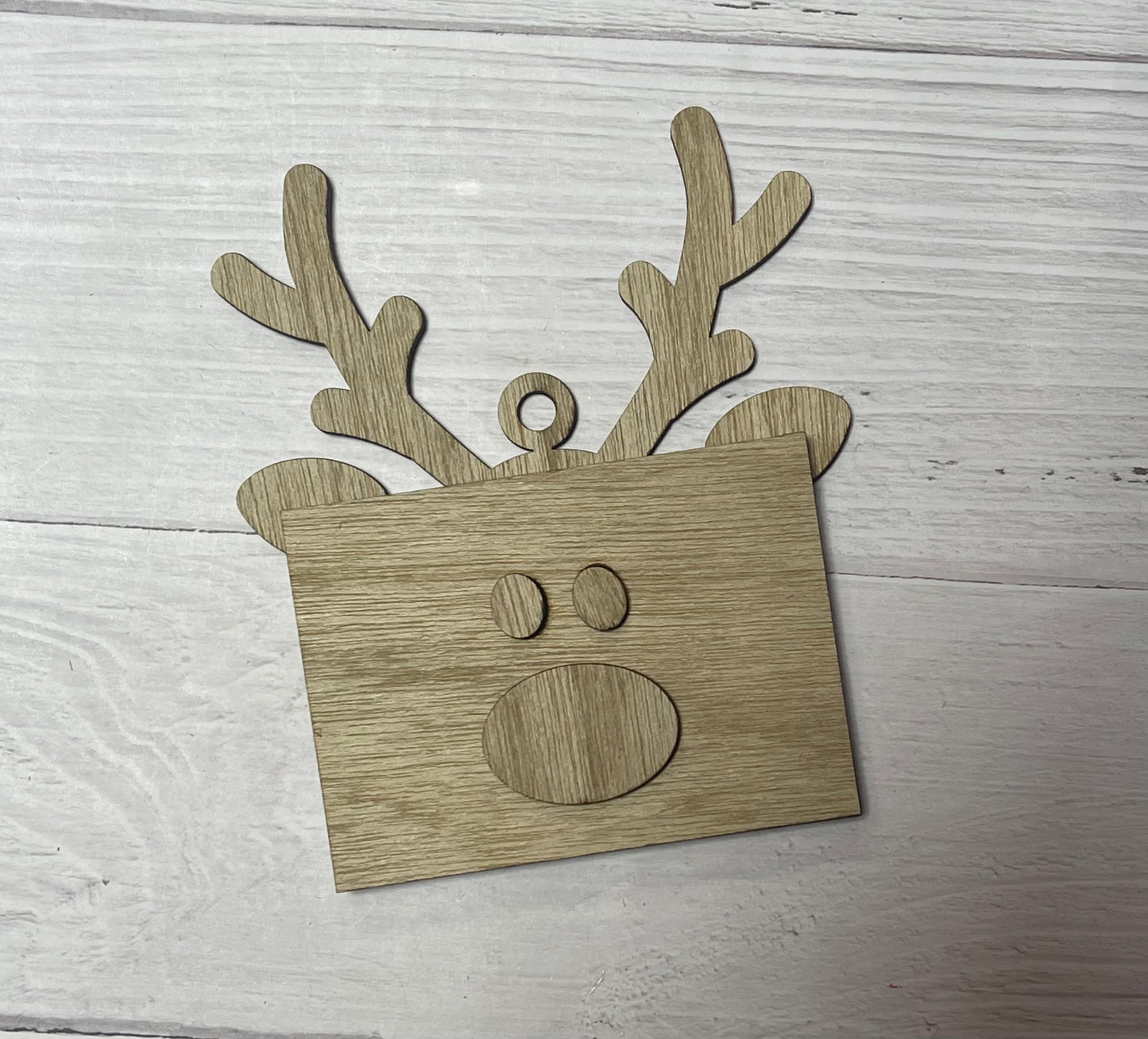 Reindeer Gift Card Holder Unfinished wood ornament