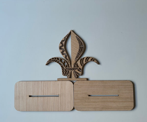 Fleur de Lis Shelf sitter. Unfinished wood cutout.