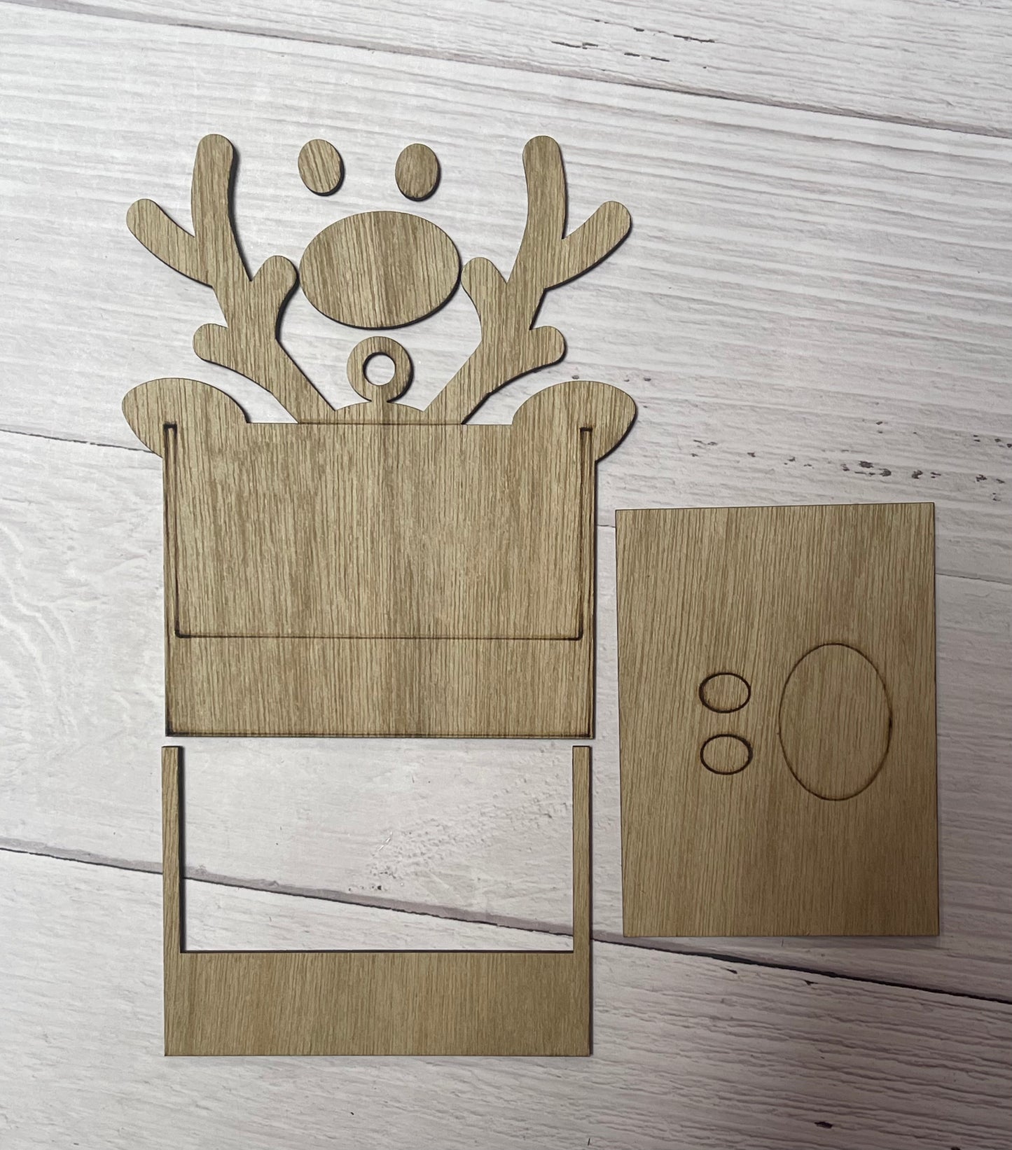 Reindeer Gift Card Holder Unfinished wood ornament