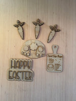 Easter themed mini set Unfinished Wood Tiered tray set