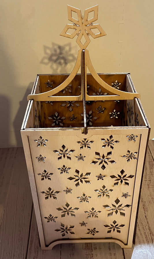 Snowflake Pattern Lantern Light Box - Laser Cut Unfinished Wood Project