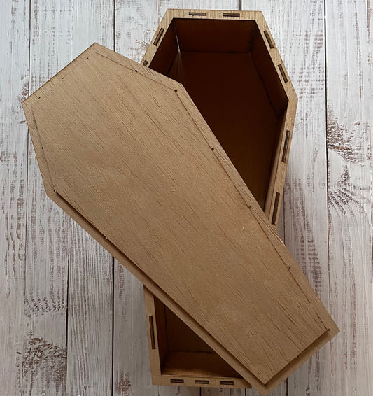 Coffin Box Crate. Easy DIY. Unfinished Wood Blank Project