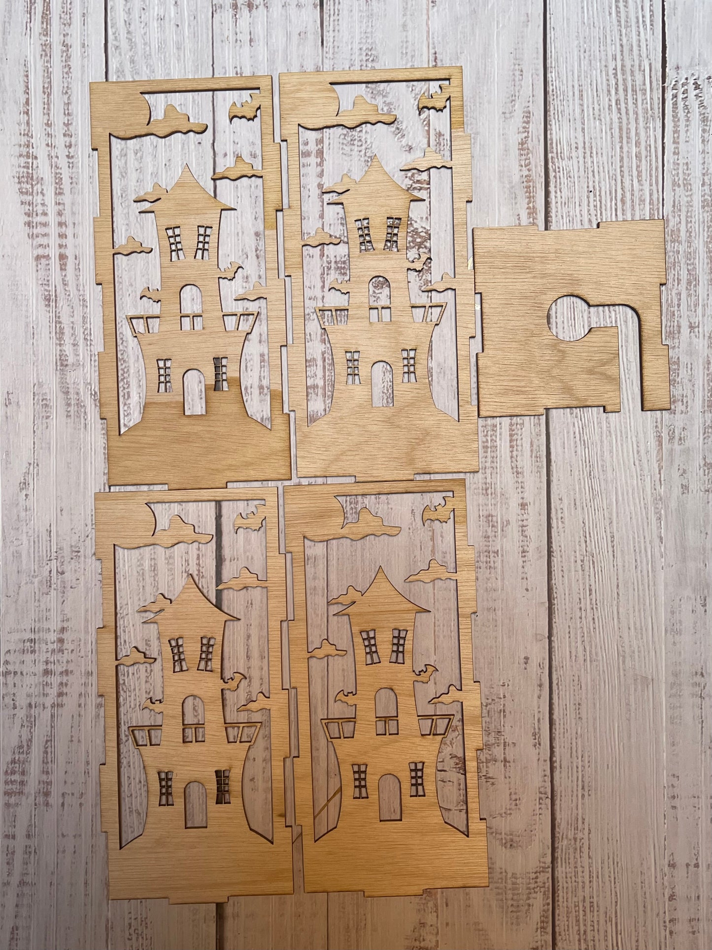 Haunted House Lantern Light Box - Laser Cut Unfinished Wood Project