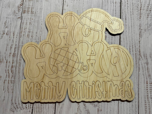 Ho Ho Ho Merry Christmas Sign Blank