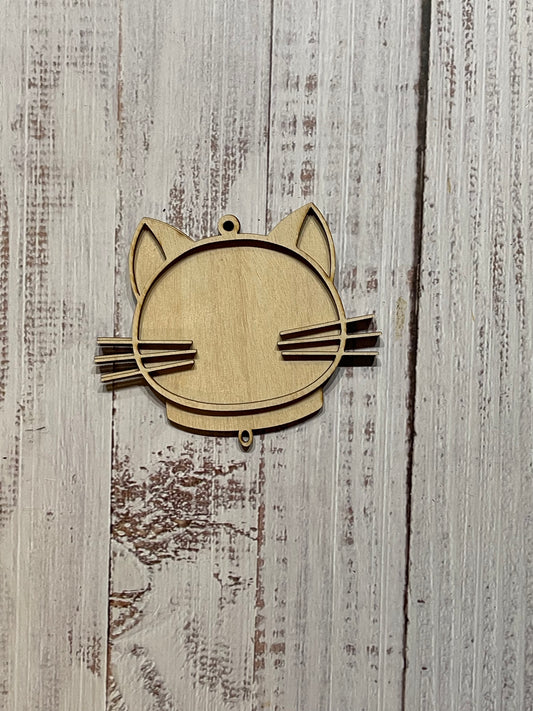 Cat Unfinished wood ornament