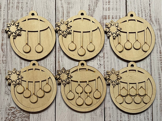 Customizable Family Ornament. Unfinished wood ornament