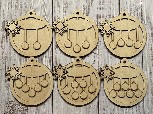 Customizable Family Ornament. Unfinished wood ornament