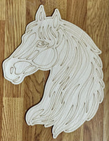 Horse Head Unfinished wood cutout