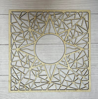 Sun Stained Glass Unfinished Wood Plaque. DIY wood cutout.
