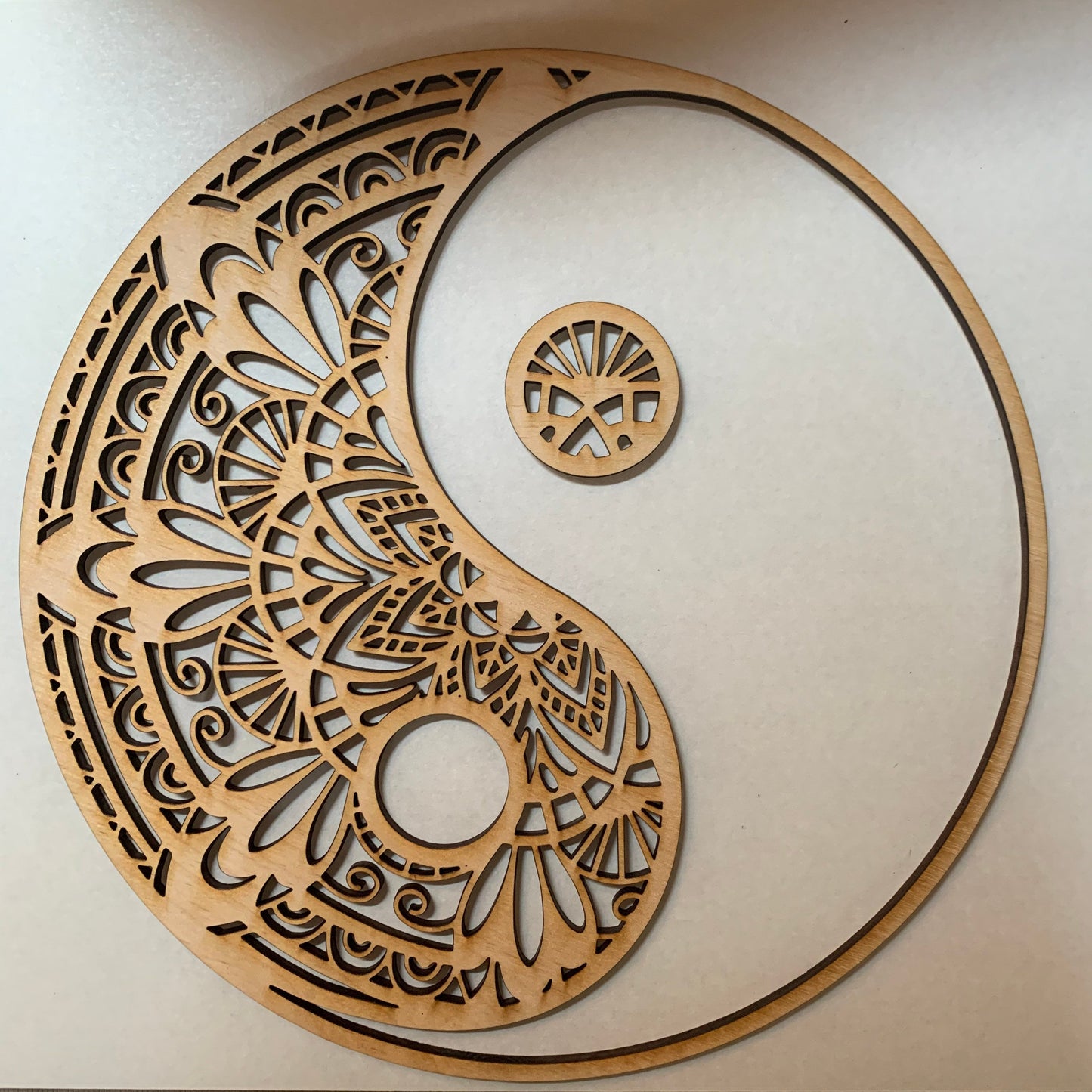 Intricate Yin Yang Mandala Unfinished Wood frame. Resin art frame. DIY wood cutout. Unfinished laser cut wood resin frame. Wood blanks.