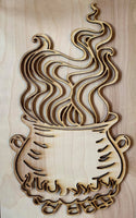 Cauldron Wood Cut Out. Unfinished Wood frame. Resin art frame. DIY wood cutout. Unfinished laser cut wood resin frame.