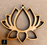 Lotus Wood Keychain Blanks - Set of 4 - 4 pieces