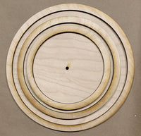 DIY tier tray blanks.Set of 3 Unfinished Wood Plaques with rings. Please see description - Hardware not included and assembly req