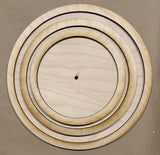 DIY tier tray blanks.Set of 3 Unfinished Wood Plaques with rings. Please see description - Hardware not included and assembly req