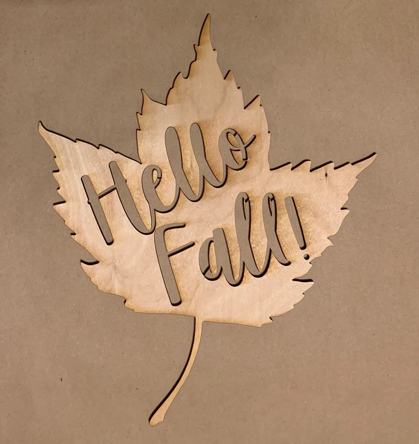 Hello Fall! Leaf shaped Unfinished Wood frame. Resin art frame. DIY wood cutout. Unfinished laser cut wood resin frame.