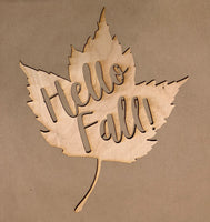 Hello Fall! Leaf shaped Unfinished Wood frame. Resin art frame. DIY wood cutout. Unfinished laser cut wood resin frame.