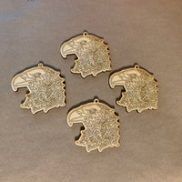 Eagle Mandala Unfinished Wood Keychain Blanks - Set of 4 - 4 pieces