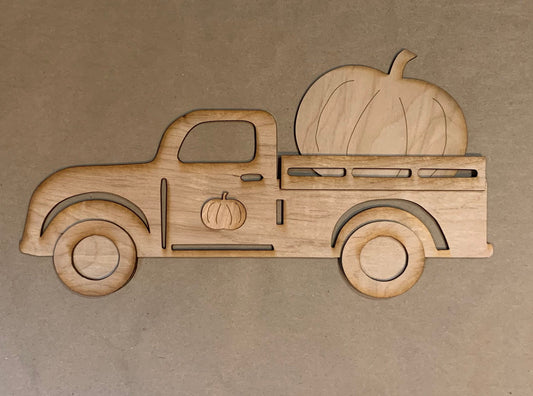 Interchangeable Truck Unfinished Scored Wood Sign Set. DIY Set.