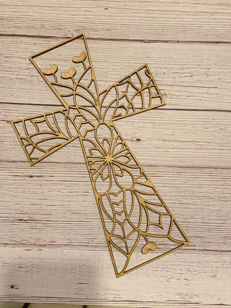 Mandala Cross Unfinished Wood Resin Art Frame. Resin art frame. DIY wood cutout. Unfinished laser cut wood resin frame.