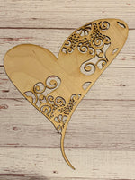 Heart Mandala Unfinished Wood Resin Art Frame. Resin art frame. DIY wood cutout. Unfinished laser cut wood resin frame.