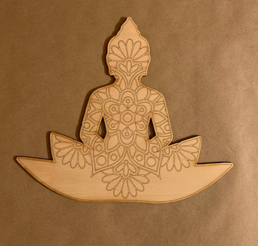 Mandala Unfinished Scored Wood Plaque. DIY wood cutout. Wood mandala blank.