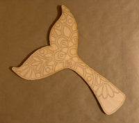 Mermaid Tail Mandala Unfinished Scored Wood Plaque. DIY wood cutout. Wood mandala blank.