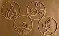 Set of 4 Elements Circle Unfinished Laser Cut Wood Blanks. Resin Frames. DIY Wall Art.