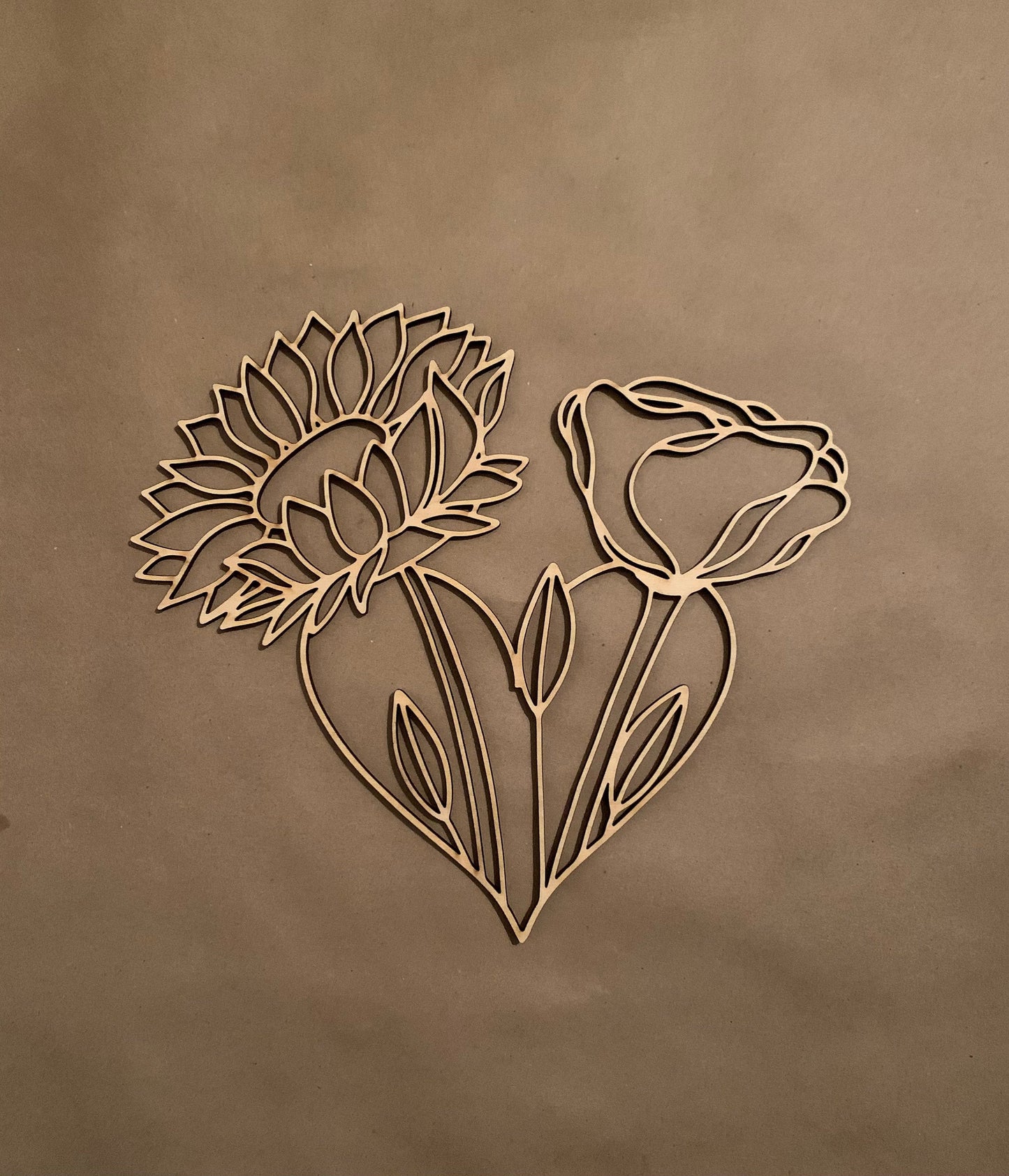 Floral Heart Unfinished Wood Cut Out. Unfinished Wood frame. Resin art frame. DIY wood cutout. Unfinished laser cut wood resin frame.