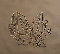 Floral and Crystals. Unfinished Wood Cut Out. Unfinished Wood frame. Resin art frame. DIY wood cutout.