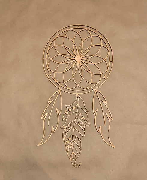 Dream catcher Unfinished Wood Resin Art Frame. Resin art frame. DIY wood cutout. Unfinished laser cut wood resin frame.