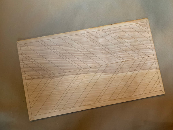 Barn Quilt Uneven Chevron Unfinished Scored Wood Plaque. DIY wood cutout.