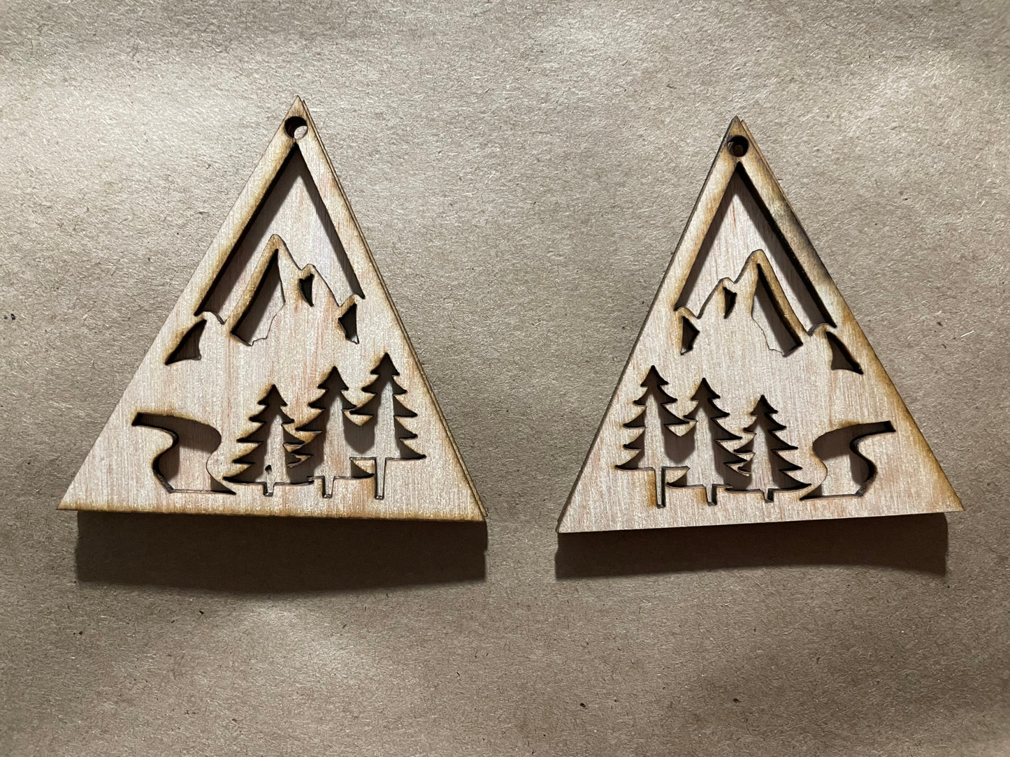 Triangle Mountain View Blank Wood Earrings. DIY jewelry. Unfinished laser cut wood jewelry. Wood earring blanks. Unfinished wood earrings. Wood jewelry blanks.