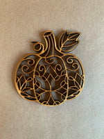 Pumpkin Unfinished Wood Resin Art Frame. Resin art frame. DIY wood cutout. Unfinished laser cut wood resin frame.
