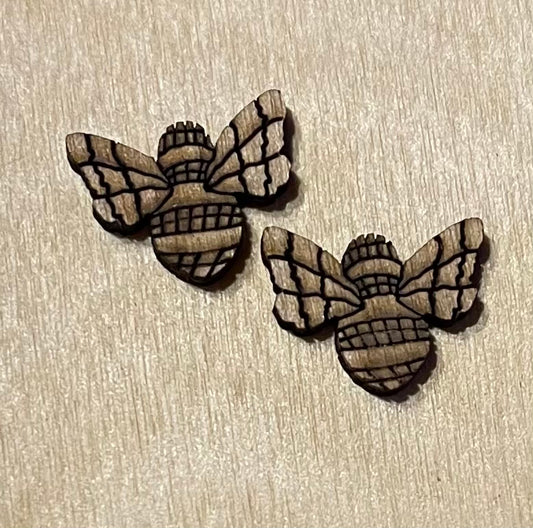 Bee Blank Wood Stud Earrings. DIY jewelry. Unfinished laser cut wood jewelry. Wood earring blanks. Unfinished wood earrings. Wood jewelry blanks.