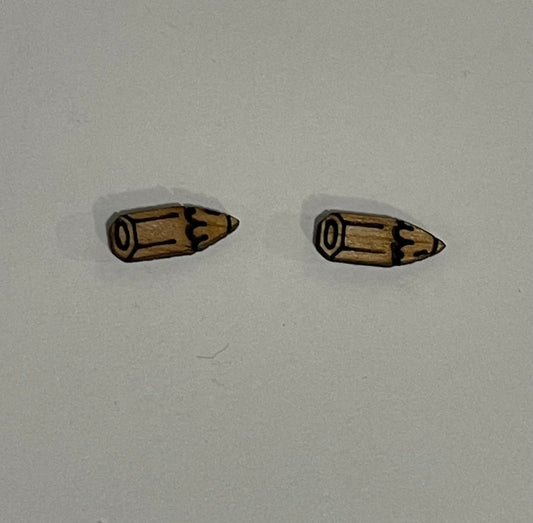 Colored Pencils Blank Wood Stud Earrings. DIY jewelry. Unfinished laser cut wood jewelry. Wood earring blanks. Unfinished wood earrings. Wood jewelry blanks.