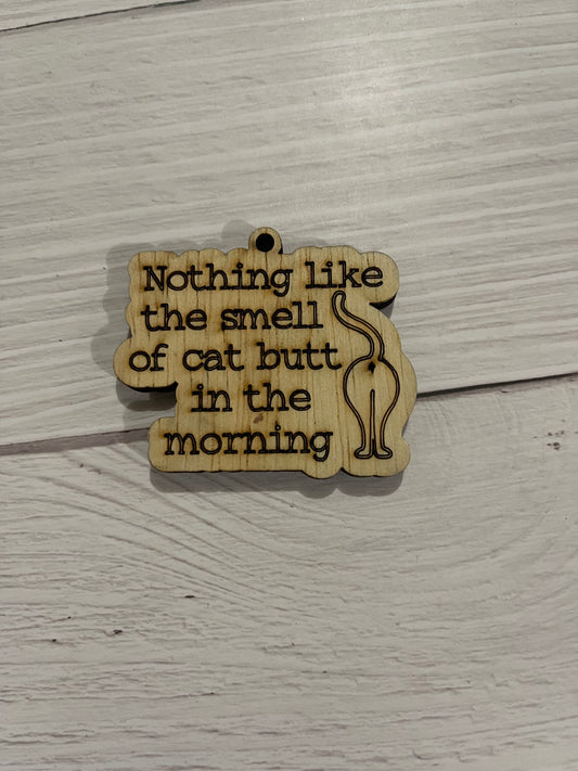 Cat NSFW Unfinished Wood Keychain Blank