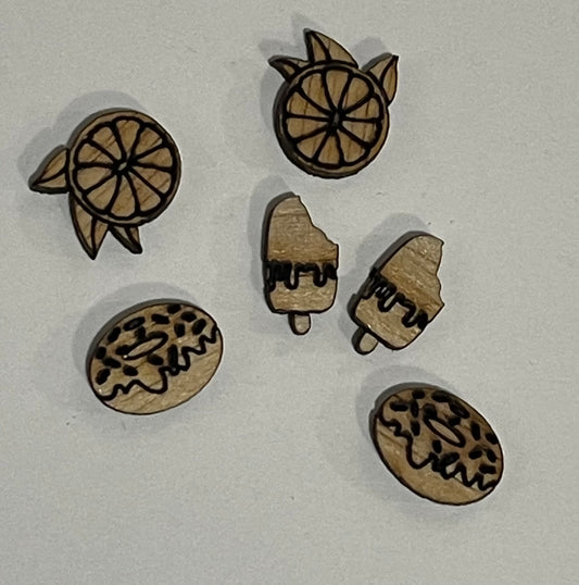 Food Set Blank Wood Stud Earrings. DIY jewelry. Unfinished laser cut wood jewelry. Wood earring blanks. Unfinished wood earrings. Wood jewelry blanks.