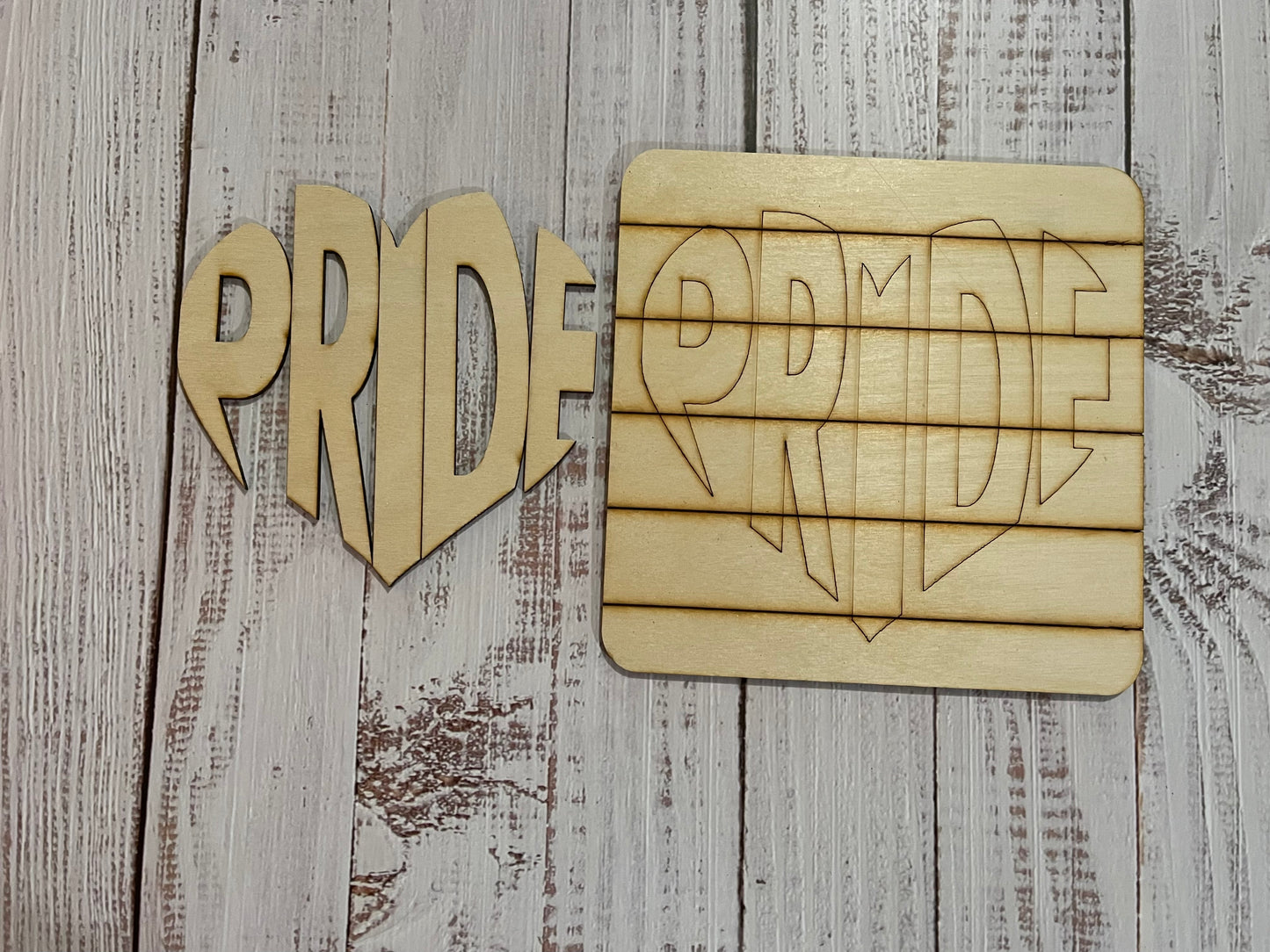 Pride Unfinished Scored Wood Plaque. DIY wood cutout. Wood mandala blank.