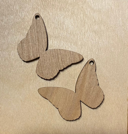 Butterfly Blank Wood Earrings. DIY jewelry. Unfinished laser cut wood jewelry. Wood earring blanks. Unfinished wood earrings. Wood jewelry blanks.