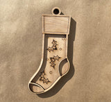 Stocking Ornament Unfinished wood ornament