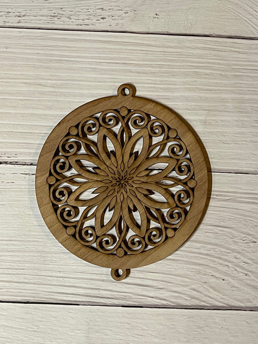 Mandala Flower Unfinished Wood Blank. DIY wood cutout. Diy painting blank.