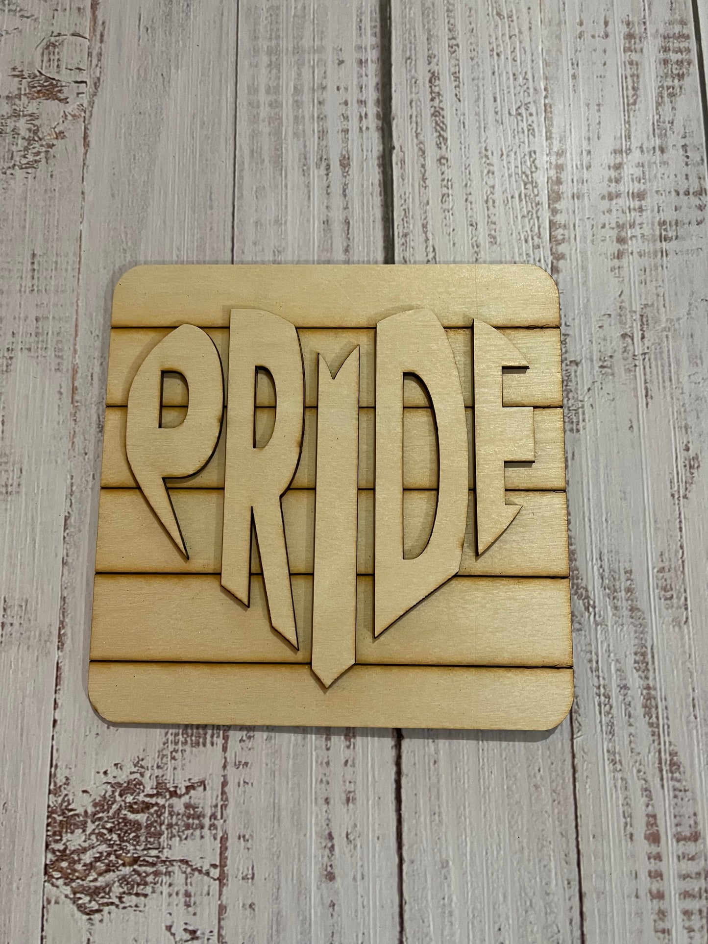 Pride Unfinished Scored Wood Plaque. DIY wood cutout. Wood mandala blank.
