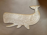 Whale Unfinished Wood Blank. DIY wood cutout. Wood mandala blank.