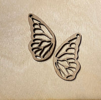 Butterfly Wings Blank Wood Earrings. DIY jewelry. Unfinished laser cut wood jewelry. Wood earring blanks. Unfinished wood earrings. Wood jewelry blanks.