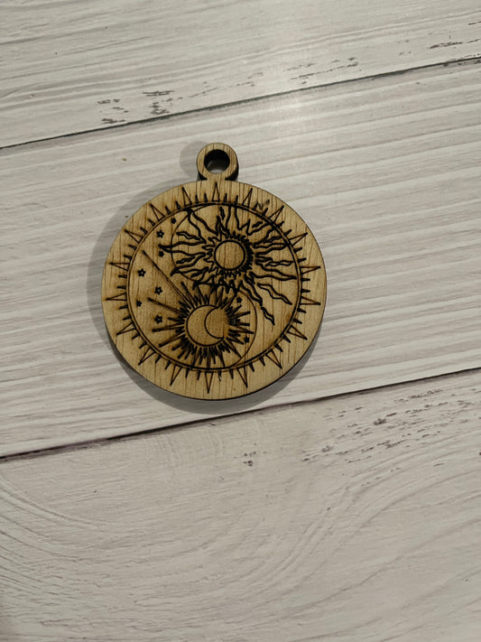 Celestial Unfinished Wood Keychain Blank